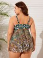 SHEIN Swim Classy Plus Size Women'S Floral Print Tankini Swimsuit