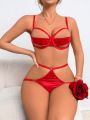 Women's Sexy Lingerie Set With Hollow Out & Circular Decoration Design