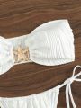 SHEIN Swim Y2GLAM Bikini Set With Knotted Side And Starfish Detail