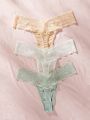 3pcs Women's Lace Thongs