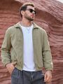 SHEIN Men Solid Textured Zip Up Jacket