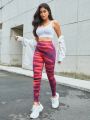 Tie Dye Wideband Waist Sports Leggings