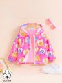 Baby Girls' Princess Printed Adorable Daily Wear Hooded Jacket