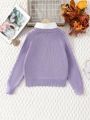 SHEIN Kids EVRYDAY Girls' (Big) Ribbed Knit Casual Sweater