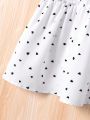 SHEIN Kids FANZEY Heart Print Frill Trim Skirt