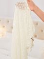 Women's Embroidered Thin Shoulder Straps High Split Nightgown