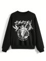 CHAPTER EIGHT Loose Fit Round Neck Sweatshirt With Angel Print