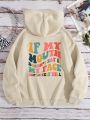 Women'S Hooded Sweatshirt With Back Letter Print