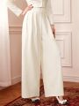 SHEIN DECDS Solid Color High Waist Wide Leg Pants