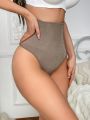 1pc High Waist Solid Color Shapewear Bottom For Women