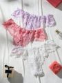 SHEIN 3pcs/Set Butterfly Decorated Lace Thong Underwear