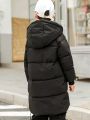 Boys' Hooded Single-breasted Padded Jacket For Kids