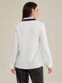 SHEIN Modely Ladies' Color Block Long Sleeve Shirt