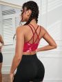 Yoga Basic Women's Tie-dye Cross Back Sports Bra