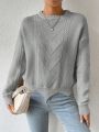 SHEIN Essnce Women's Oversized Drop Shoulder Long Sleeve Sweater