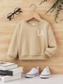 Boys' Infant/Toddler Casual Letter Patterned Long Sleeve Crewneck Sweatshirt Suitable For Autumn & Winter