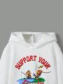 Crazy Goat Toddler Boys' Casual Cartoon Printed Sweatshirt With Long Sleeve For Autumn And Winter