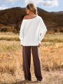 SHEIN LUNE Color-block T-shirt And Long Pants Outfit Set