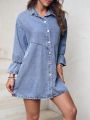 Ladies' Flared-Sleeve Denim Dress