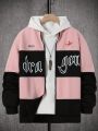 Manfinity LEGND Men's Color Block Letter Printed Loose-Fit Jacket