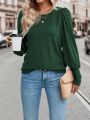 SHEIN LUNE Back Button Decor Long Sleeve T-shirt