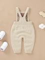 Baby Girls' Casual Pink Faroe Island Patterned Overalls Knitted Jumpsuit