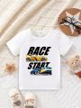 SHEIN Boys' Baby Leisure Sporty Simple Racing-themed Sweatshirt