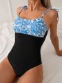 Women's Floral Printed Cami One-Piece Swimsuit