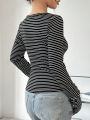 Women's Striped Long Sleeve T-shirt