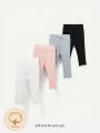 Cozy Cub Baby Girls' Butterfly Applique Elastic Hem Solid Color Pants 4pcs Set