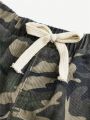 SHEIN Y2k Style Camouflage Streetwear Cool Denim Shorts For Young Girls