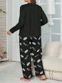 Plus Size Autumn And Winter Long Sleeve Casual Pajama Set