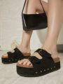 Double Buckle Footbed Sandals