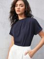 SHEIN BIZwear Solid Color Short Sleeve T-Shirt