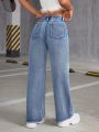 SHEIN ICON Vintage Style Straight Leg Jeans