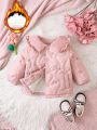 Baby Girls' Pink Embroidered Padded Jacket