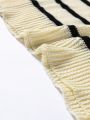 Men's Black And White Striped Knitted Sweater