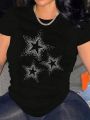 Plus Size Star Pattern Short Sleeve T-Shirt