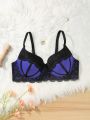 Plus Size Lace Splice Underwire Bra