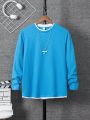 Teen Boys' Color Block Casual Long Sleeve T-Shirt For Spring And Autumn