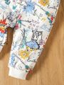 Baby Boy Cartoon Graphic Hoodie & Sweatpants
