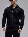 Men'S Hooded Sports Sweatshirt With Letter Print