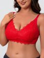 Larger Size Women's Lace Wireless Bra