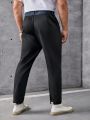 SHEIN Extended Sizes Men's Large Size Color Blocked Waist Casual Suit Trousers