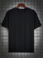 Men'S Plus-Size Letter Printed Round Neck T-Shirt