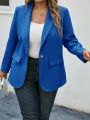 SHEIN LUNE Plus Shawl Collar Single Button Blazer