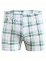 Men 3pcs Plaid Print Boxer Brief