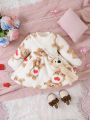 Baby Girl Bear Pattern Teddy Dress Without Bag