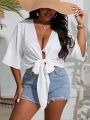 SHEIN Swim Mod Plus Tie Front Kimono