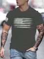 Men's Plus Size American Flag Printed T-Shirt